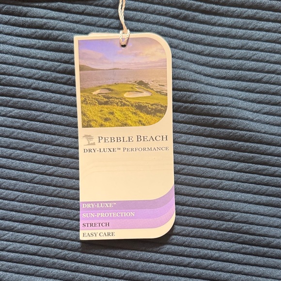Pebble Beach Navy Ribbed Performance Top - Picture 2 of 5